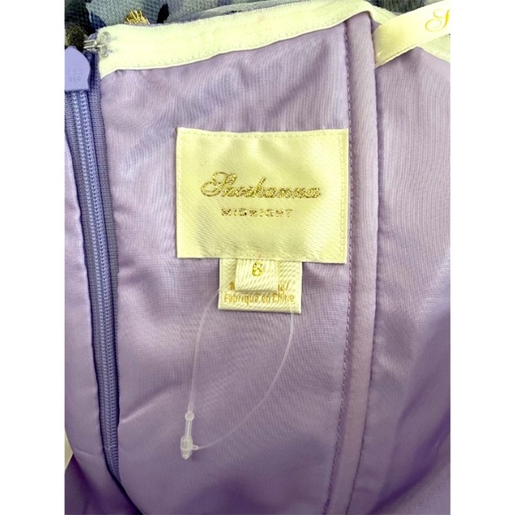 New Shoshanna -Meraki Fleur Clip Dot Purple Midi Dress - Picture 9 of 12